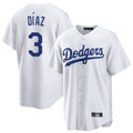 Kdoa LA.Dodgers #3 Edwin D¡§aaz Player White Game Home Stitched Jerseys