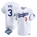 Kdoa LA.Dodgers #3 Edwin D¡§aaz Player White World Series Meet Limited Home Stitched Jerseys