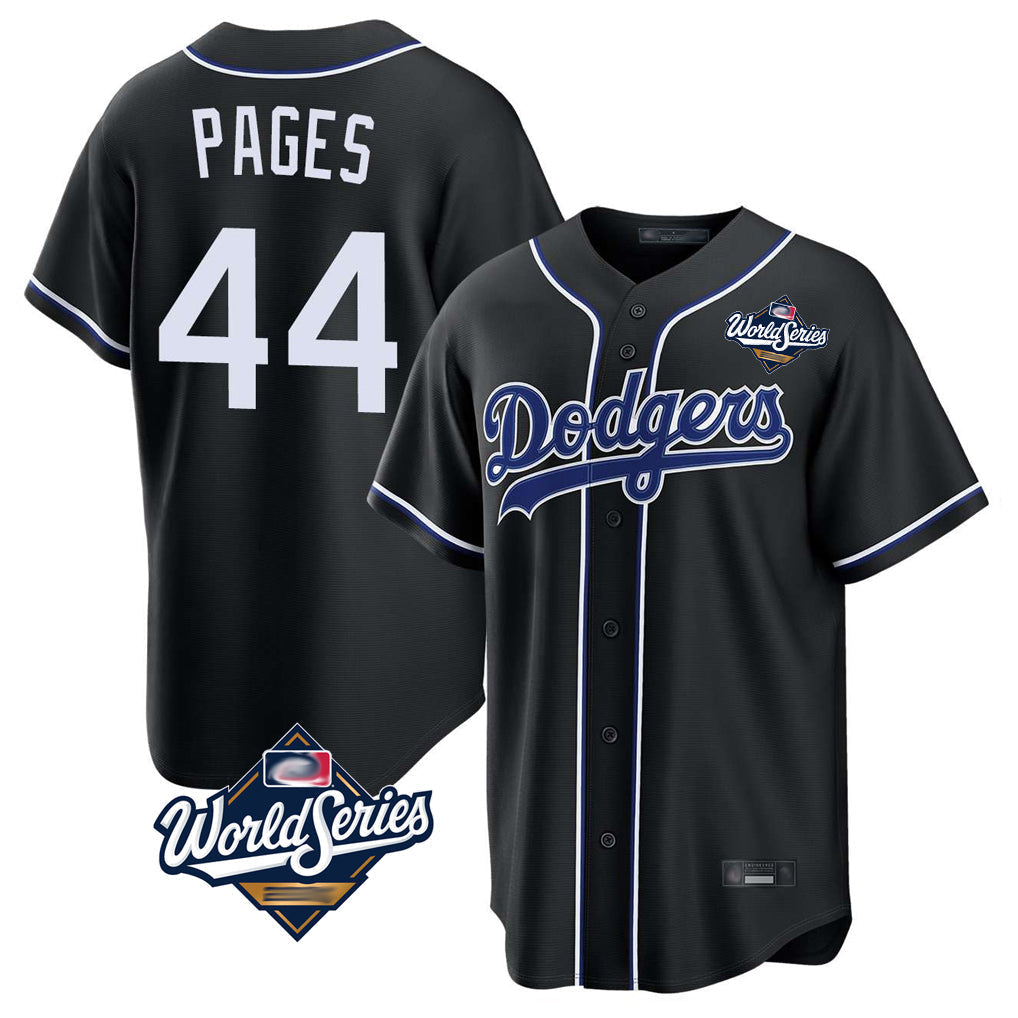 Kdoa LA.Dodgers #44 Andy Pages Player Black World Series Carbon Limited Home Stitched Jerseys