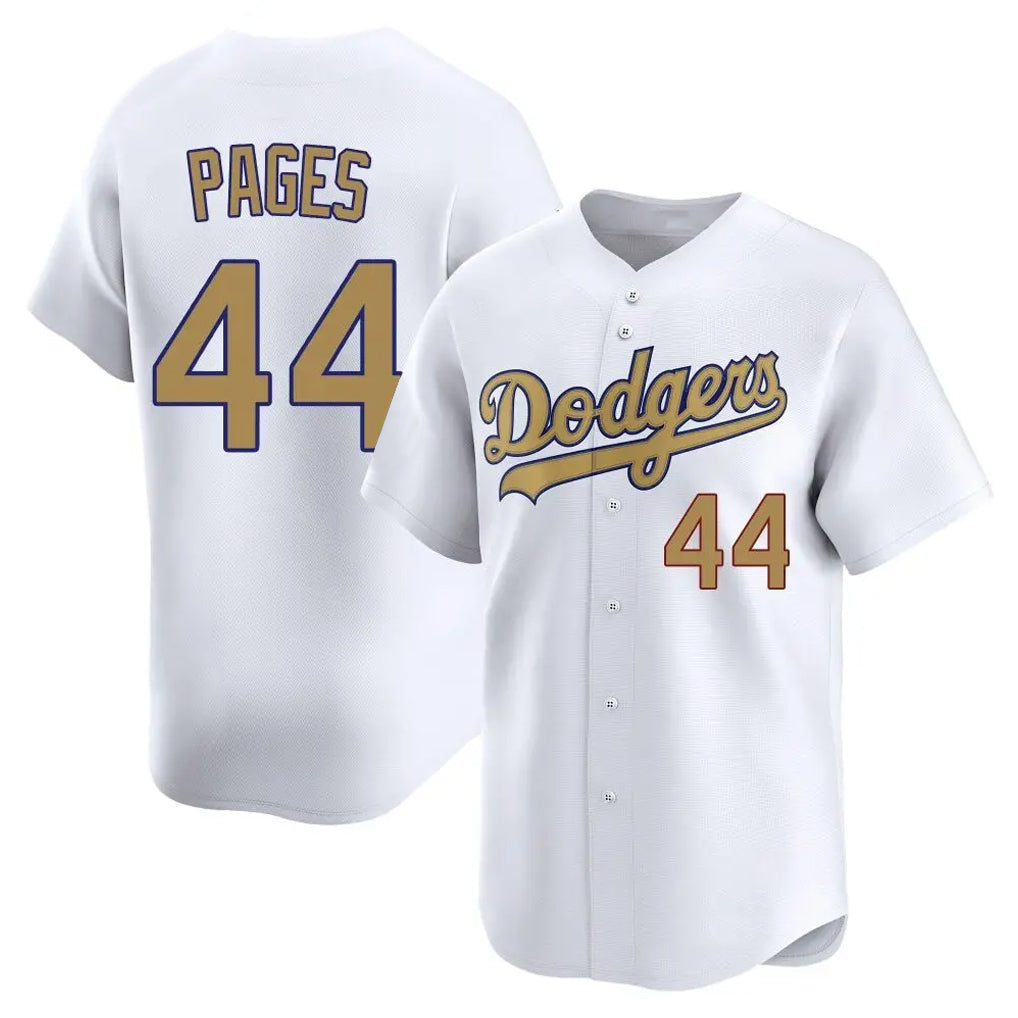 Kdoa LA.Dodgers #44 Andy Pages Player Gold Collection Limited Home Stitched Jerseys