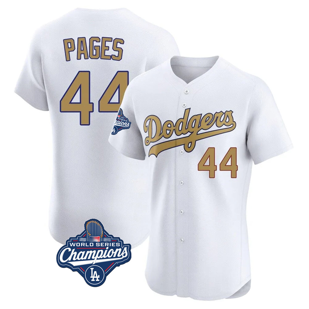 Kdoa LA.Dodgers #44 Andy Pages Player Gold World Series Meet Limited Elite Home Stitched Jerseys