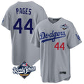 Kdoa LA.Dodgers #44 Andy Pages Player Gray World Series Game Home Stitched Jerseys