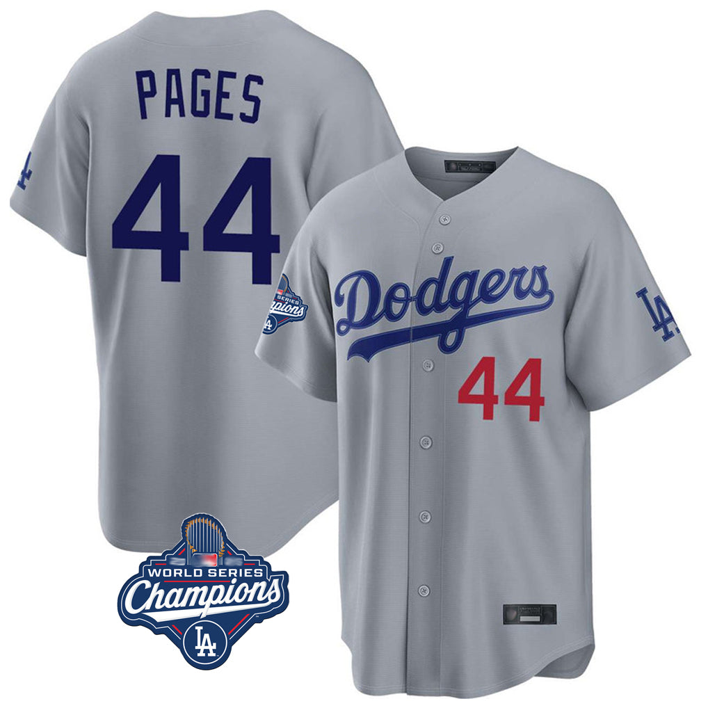 Kdoa LA.Dodgers #44 Andy Pages Player Gray World Series Meet Game Home Stitched Jerseys