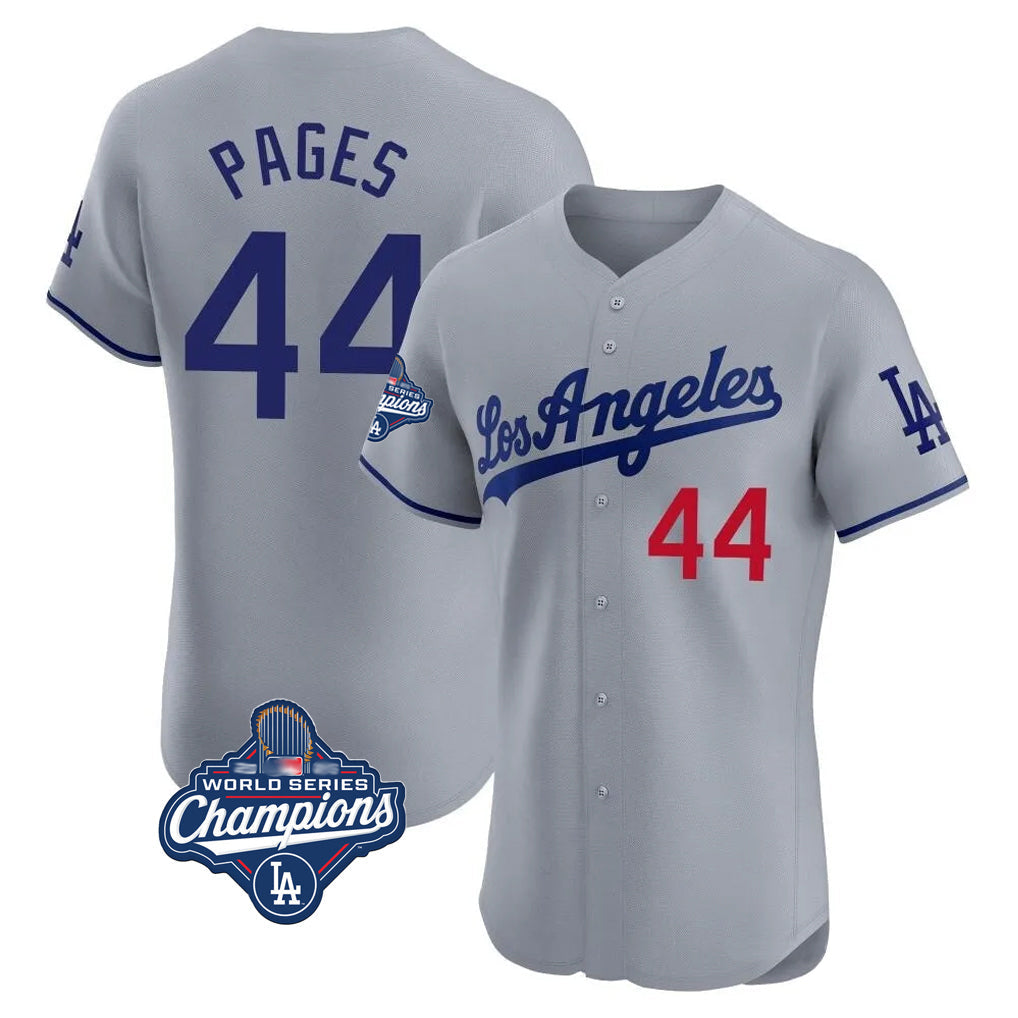 Kdoa LA.Dodgers #44 Andy Pages Player Gray World Series Meet Limited Elite Home Stitched Jerseys