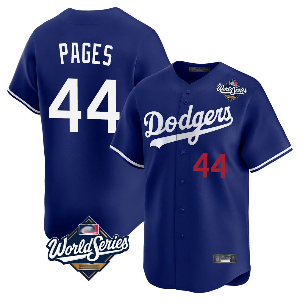 Kdoa LA.Dodgers #44 Andy Pages Player Royal World Series Limited Home Stitched Jerseys