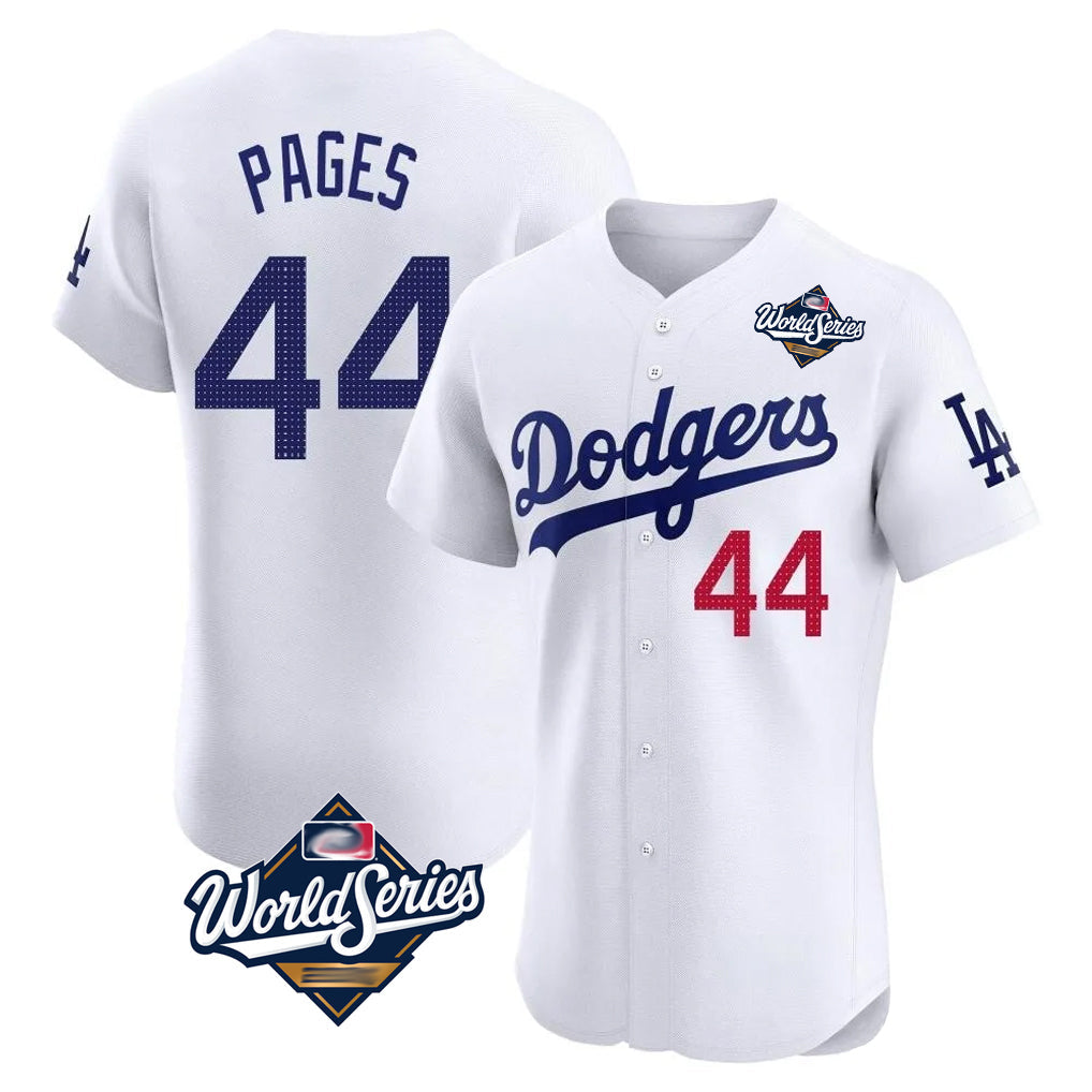 Kdoa LA.Dodgers #44 Andy Pages Player White World Series Limited Elite Home Stitched Jerseys