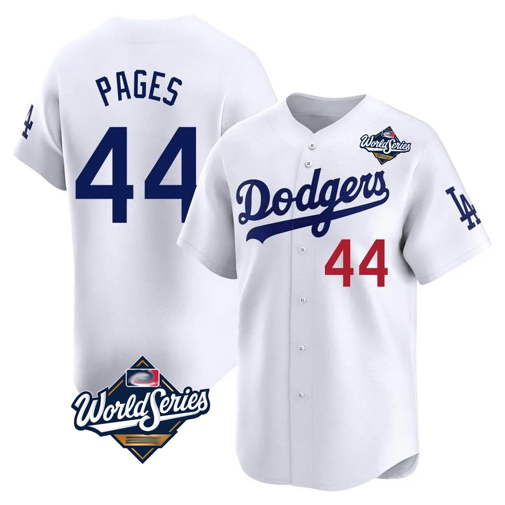Kdoa LA.Dodgers #44 Andy Pages Player White World Series Limited Home Stitched Jerseys