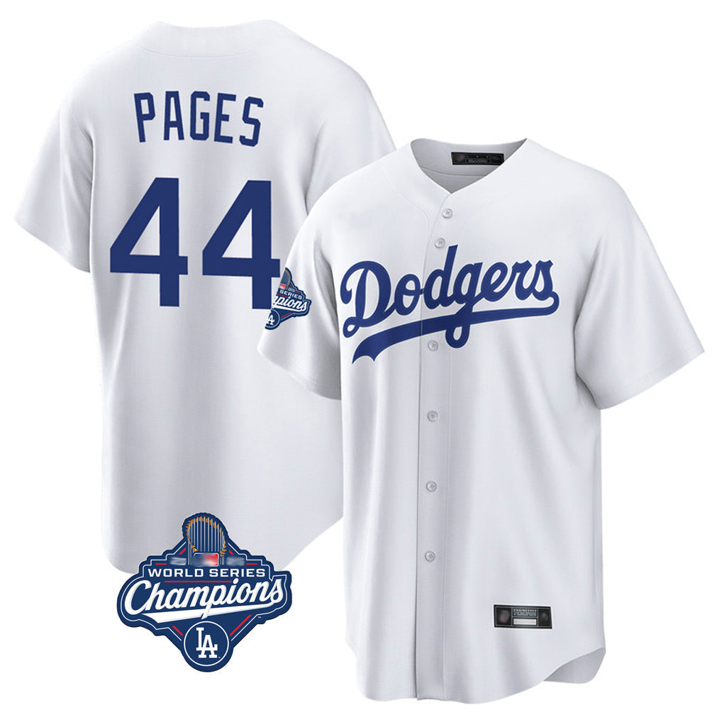 Kdoa LA.Dodgers #44 Andy Pages Player White World Series Meet Game Home Stitched Jerseys