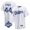 Kdoa LA.Dodgers #44 Andy Pages Player White World Series Meet Game Home Stitched Jerseys