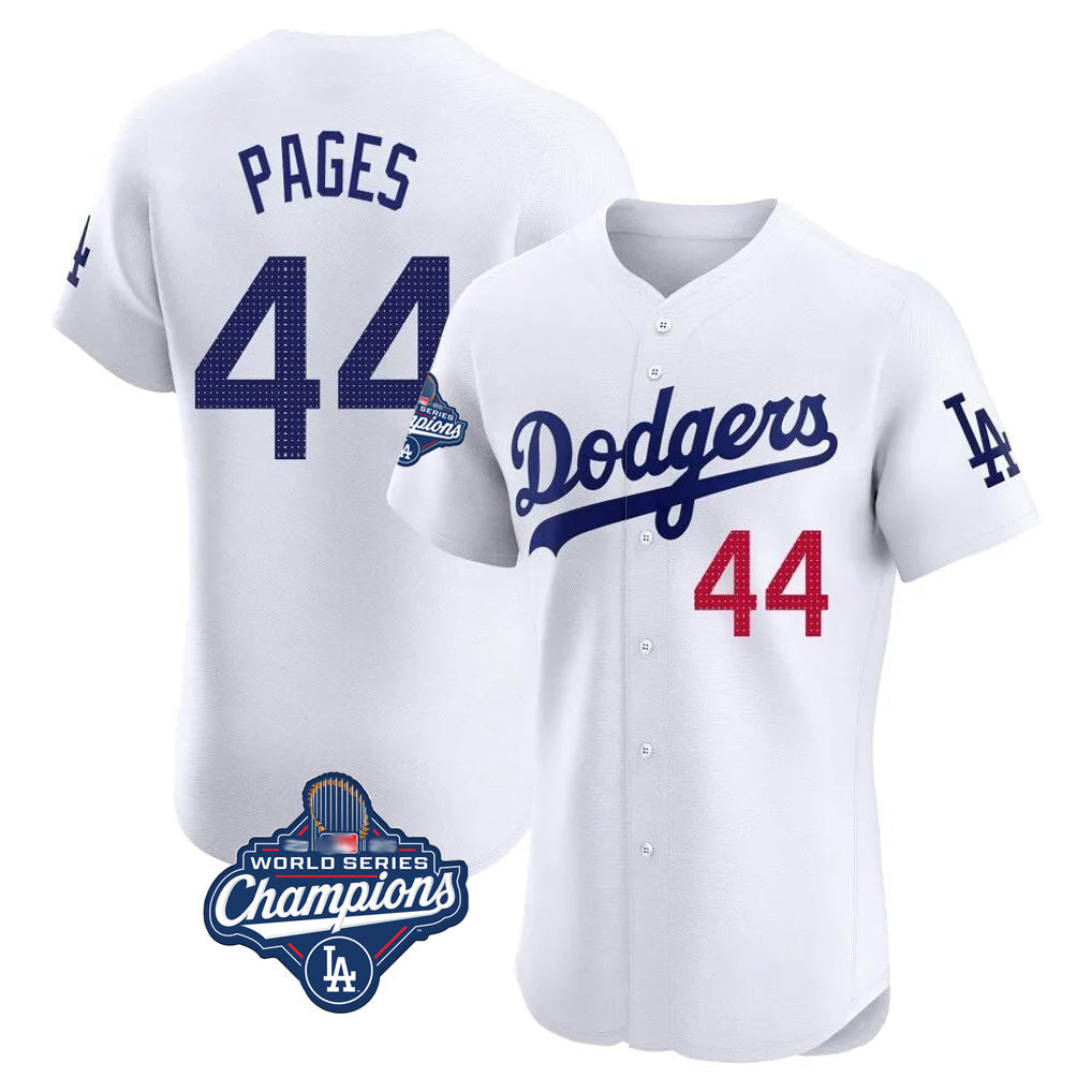 Kdoa LA.Dodgers #44 Andy Pages Player White World Series Meet Limited Elite Home Stitched Jerseys