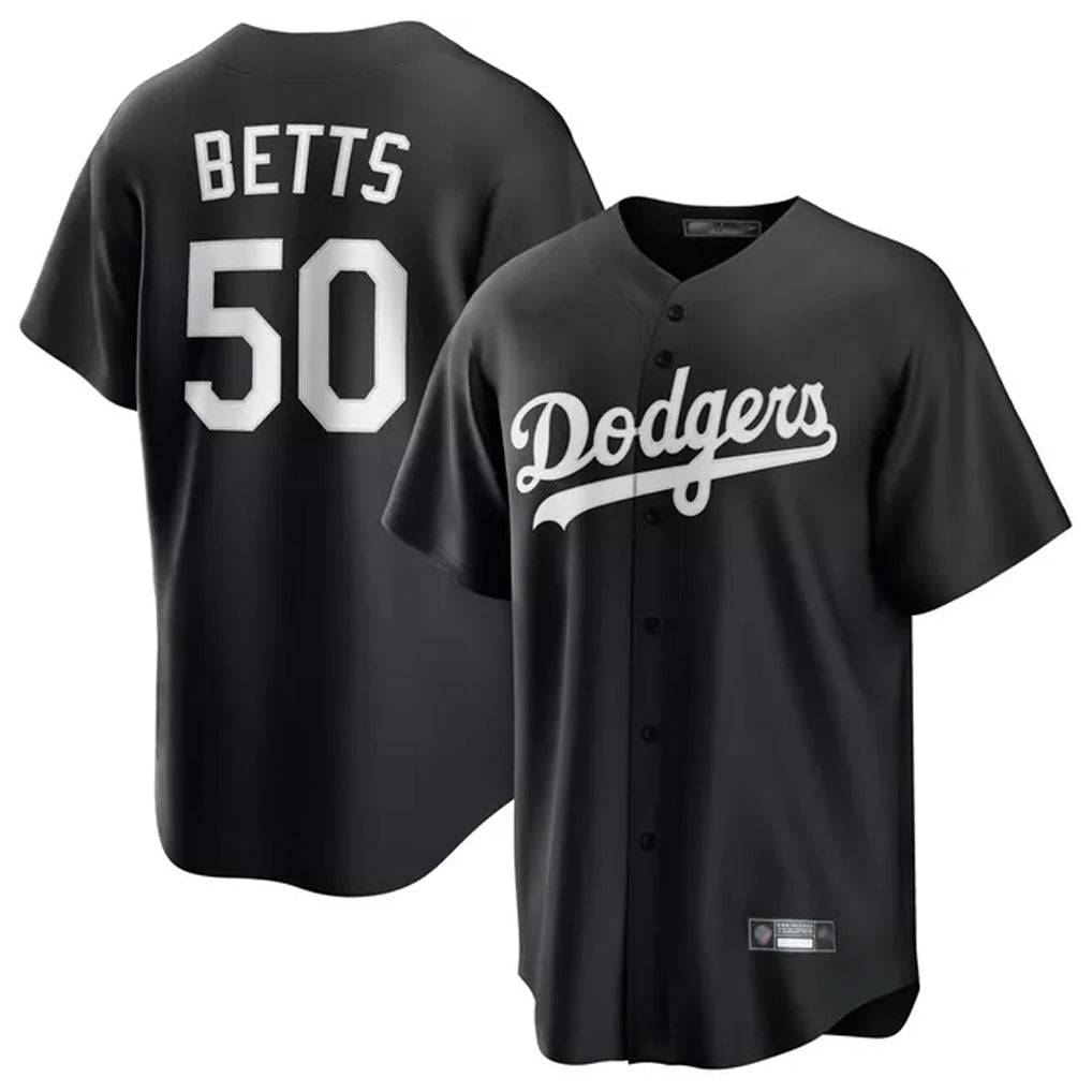 Kdoa LA.Dodgers #50 Mookie Betts Player Black Carbon Limited Game Stitched Jerseys