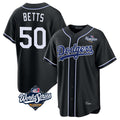 Kdoa LA.Dodgers #50 Mookie Betts Player Black World Series Carbon Limited Home Stitched Jerseys