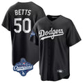 Kdoa LA.Dodgers #50 Mookie Betts Player Black World Series Meet Carbon Limited Game Stitched Jerseys