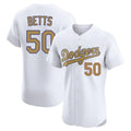 Kdoa LA.Dodgers #50 Mookie Betts Player Gold Limited Elite Home Stitched Jerseys