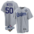 Kdoa LA.Dodgers #50 Mookie Betts Player Gray World Series Game Stitched Jerseys