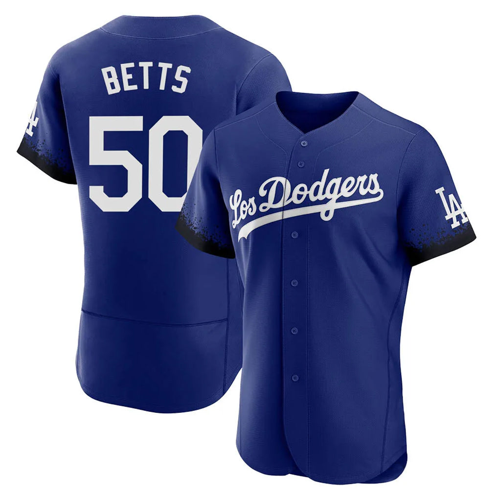 Kdoa LA.Dodgers #50 Mookie Betts Player Royal City Connect Elite Home Stitched Jerseys