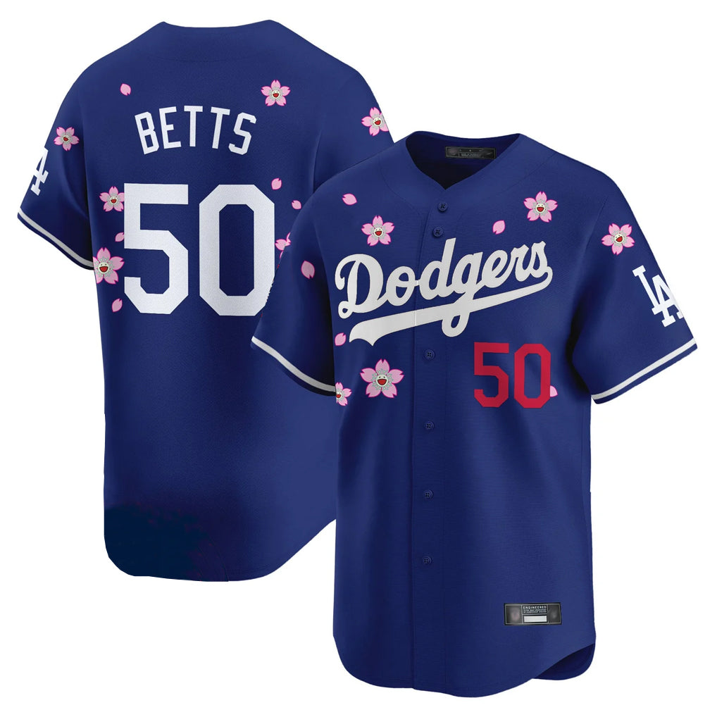 Kdoa LA.Dodgers #50 Mookie Betts Player Royal Tokyo Series Vapor Premier Limited Stitched Jerseys