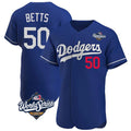 Kdoa LA.Dodgers #50 Mookie Betts Player Royal World Series Limited Elite Home Stitched Jerseys