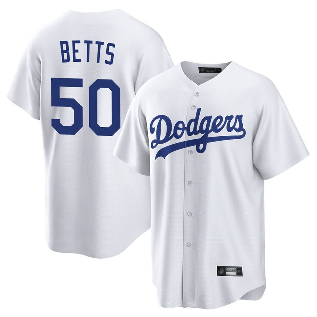 Kdoa LA.Dodgers #50 Mookie Betts Player White Game Home Stitched Jerseys