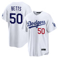 Kdoa LA.Dodgers #50 Mookie Betts Player White Home Game Stitched Jerseys