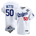 Kdoa LA.Dodgers #50 Mookie Betts Player White World Series Limited Home Stitched Jerseys