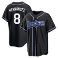 Kdoa LA.Dodgers #8 Enrique Hern?¡ì?¨¦ndez Player Black Carbon Limited Home Stitched Jerseys