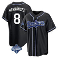 Kdoa LA.Dodgers #8 Enrique Hern?¡ì?¨¦ndez Player Black World Series Meet Carbon Limited Home Stitched Jerseys