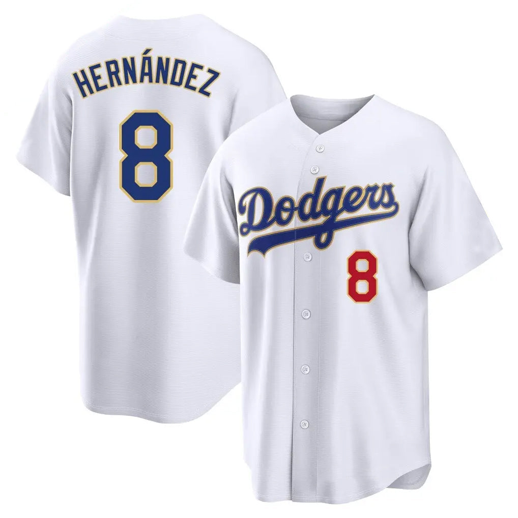 Kdoa LA.Dodgers #8 Enrique Hern?¡ì?¨¦ndez Player Gold White 2026 Collection Stadium Limited Stitched Jerseys