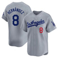 Kdoa LA.Dodgers #8 Enrique Hern?¡ì?¨¦ndez Player Gray Limited Home Stitched Jerseys