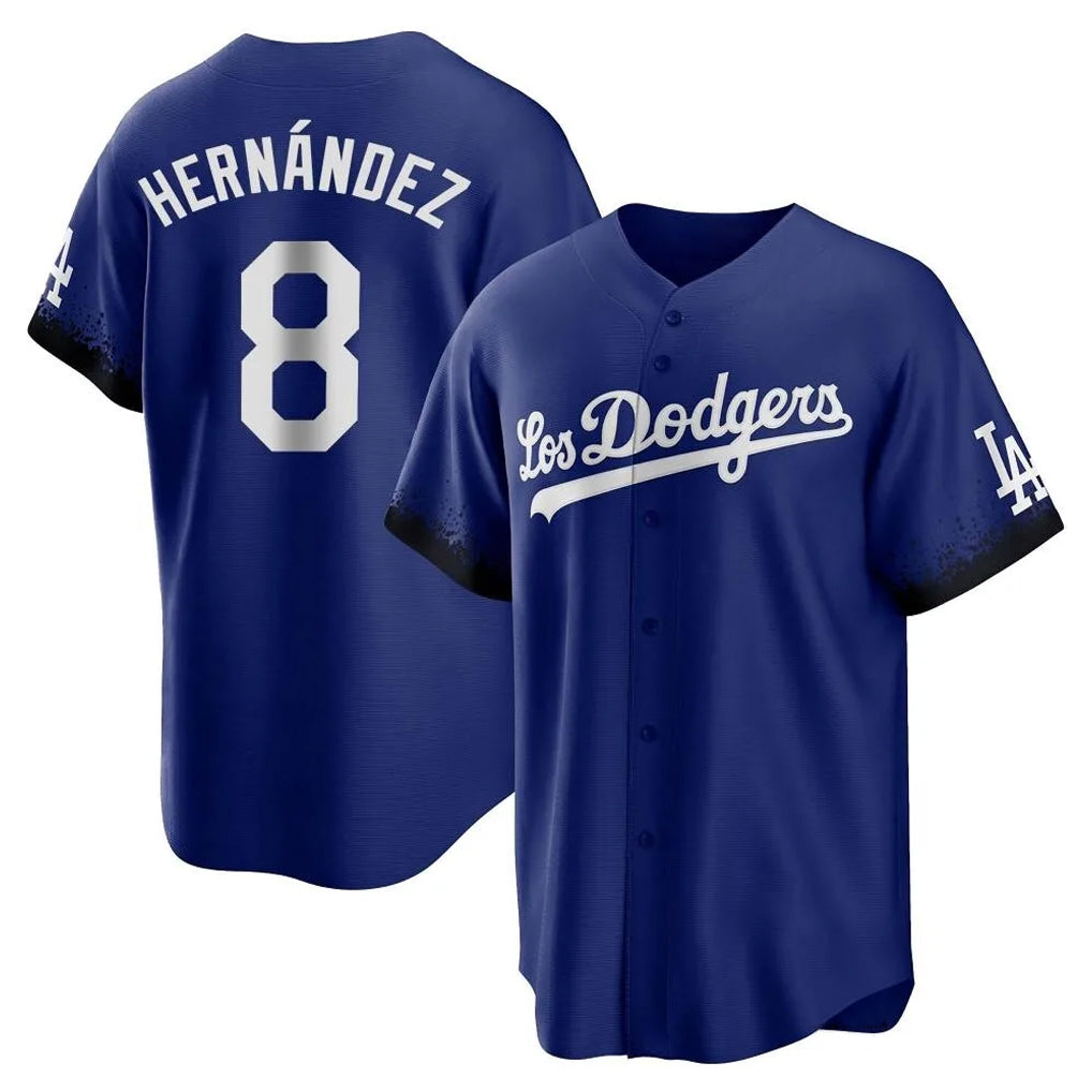 Kdoa LA.Dodgers #8 Enrique Hern?¡ì?¨¦ndez Player Royal City Connect Home Game Stitched Jerseys