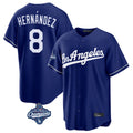 Kdoa LA.Dodgers #8 Enrique Hern?¡ì?¨¦ndez Player Royal World Series Meet Game Stitched Jerseys