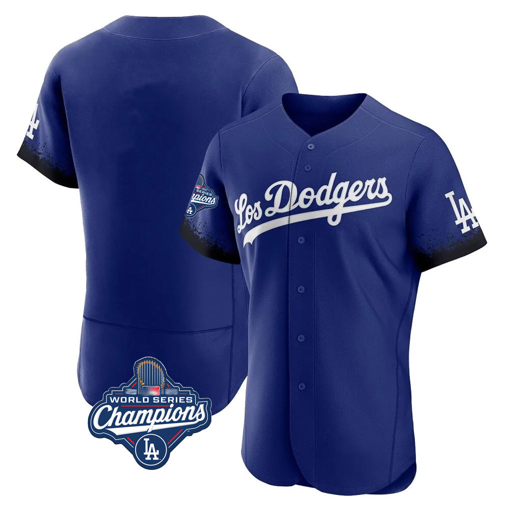 Kdoa LA.Dodgers Blank Player Royal City Connect Elite Home World Series Meet Stitched Jerseys