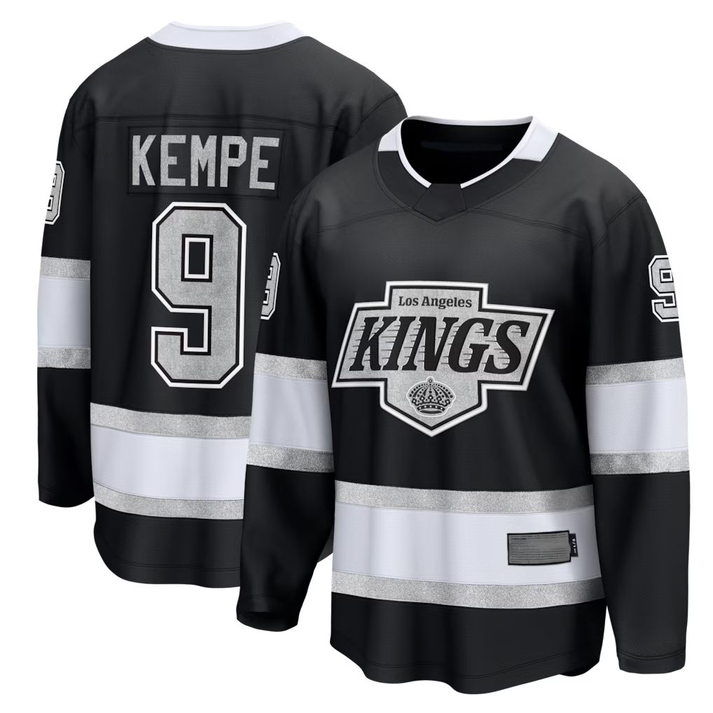 Kdoa LA.Kings #9 Adrian Kempe Black Home Premier Breakaway Player Jerseys