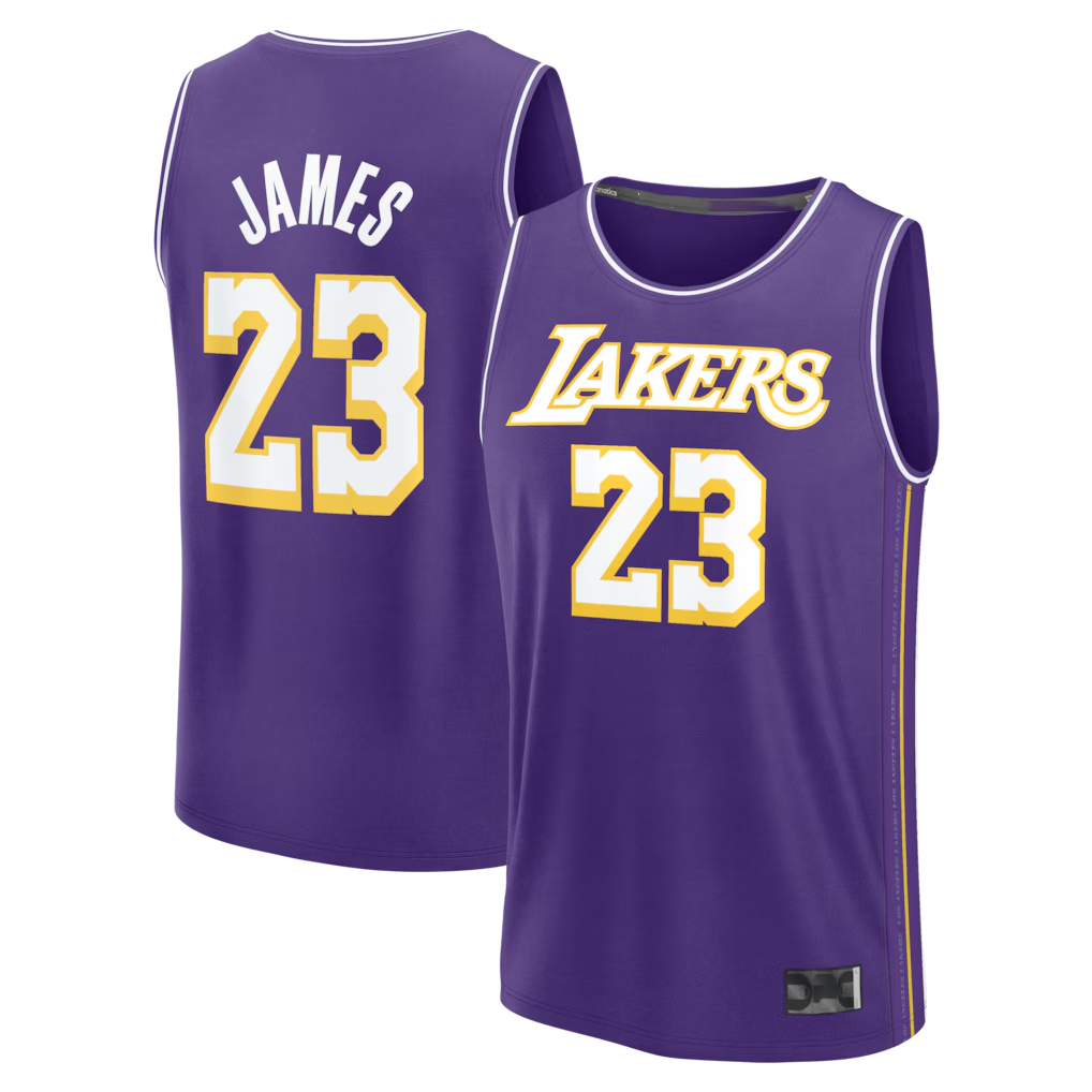 Kdoa LA.Lakers #23 LeBron James Purple Fast Break Stitched Jerseys - Statement Edition