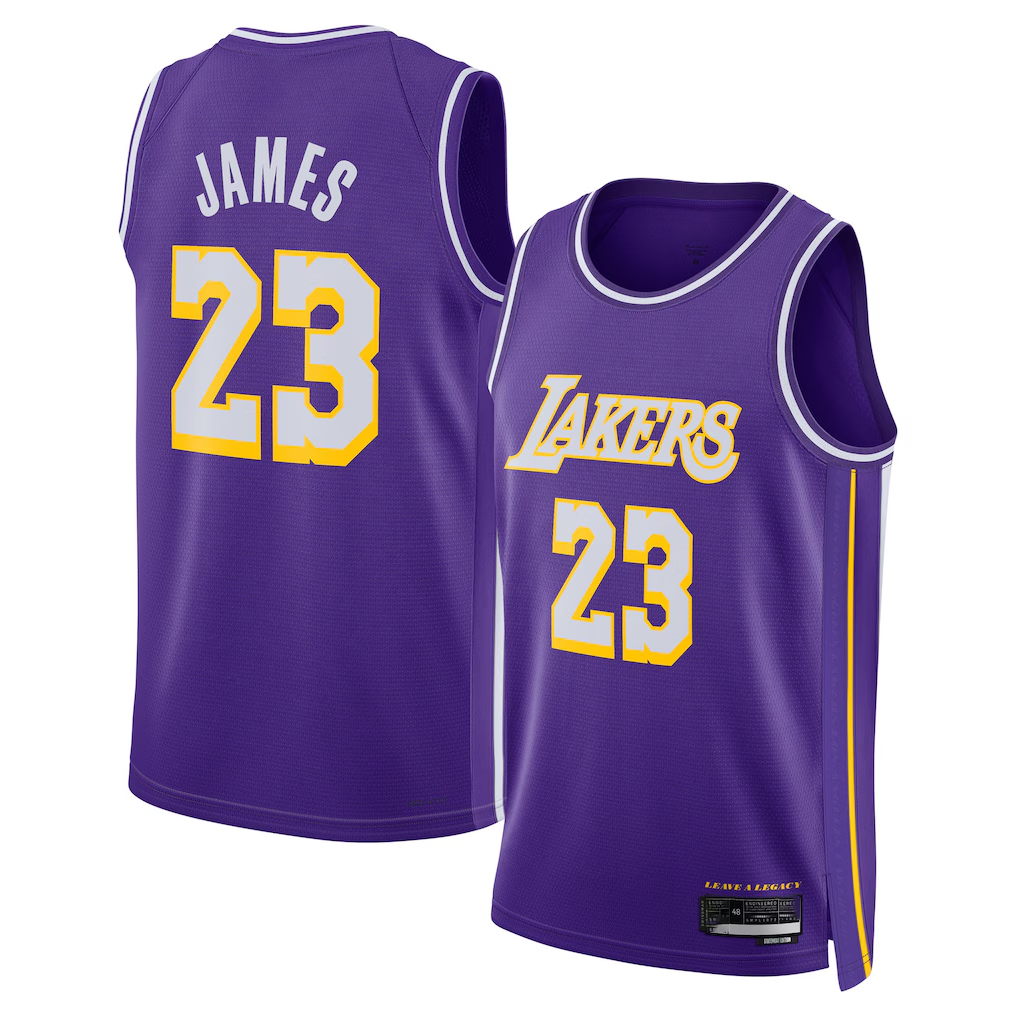 Kdoa LA.Lakers #23 LeBron James Purple Swingman Stitched Jerseys - Statement Edition