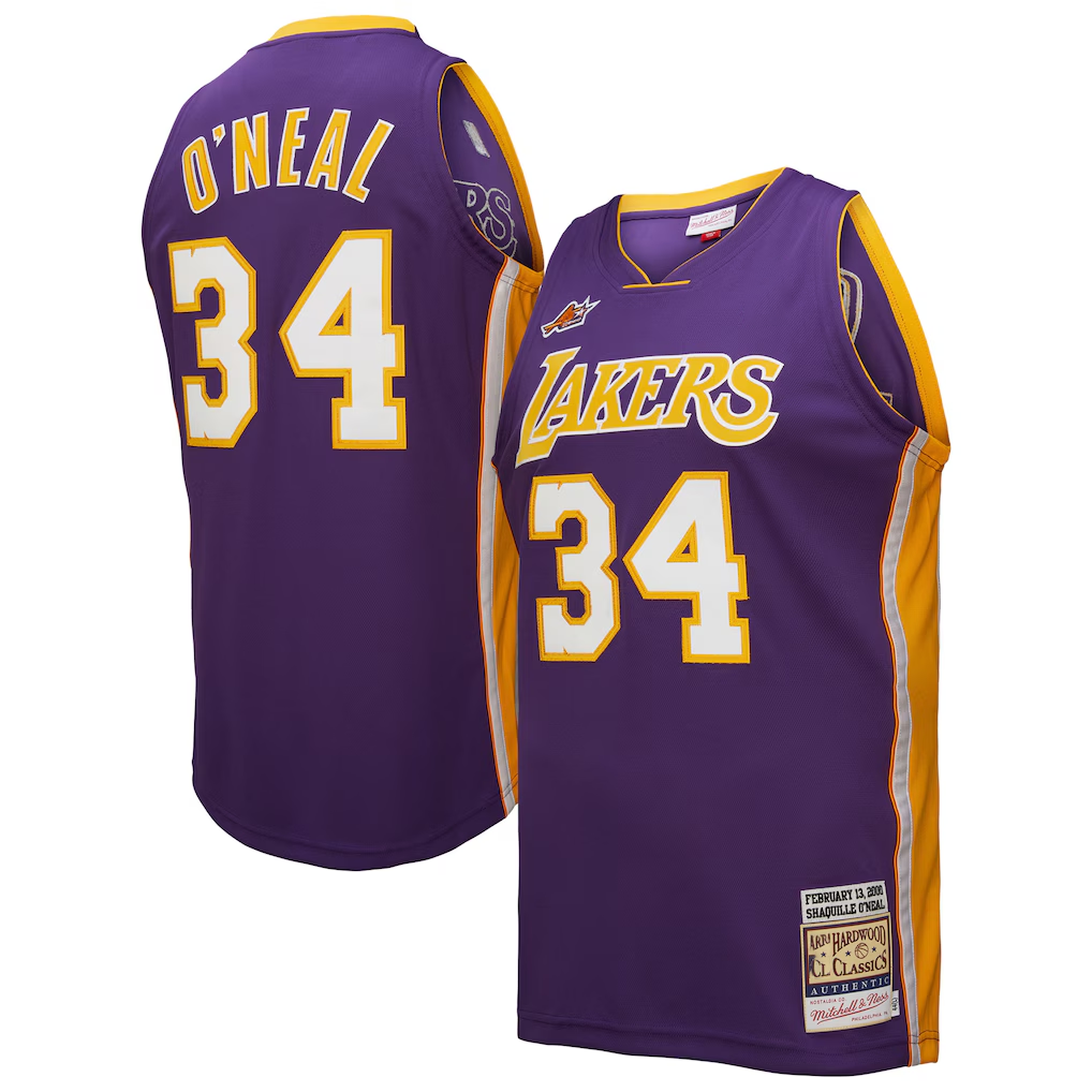 Kdoa LA.Lakers #34 Shaquille O'Neal Mitchell & Ness Purple 2000 All-Star Game Authentic Jerseys