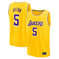 Kdoa LA.Lakers #5 Deandre Ayton Gold Fast Break Replica Player Stitched Jerseys - Icon Edition