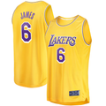 Kdoa LA.Lakers #6 LeBron James Gold 2021-2022 Fast Break Replica Stitched Jerseys - Icon Edition
