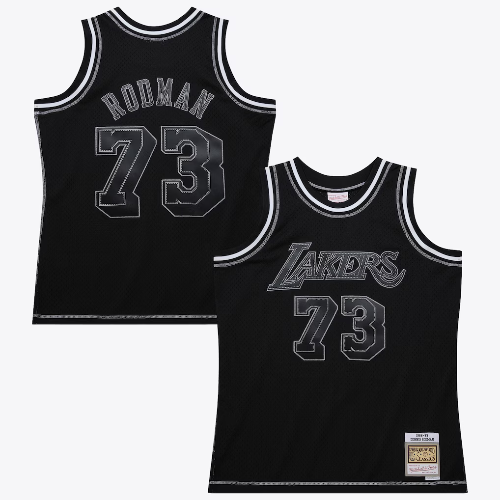 Kdoa LA.Lakers #73 Dennis RodmanBlack Mitchell & Ness 1998 Contrast 2K Swingman Stitched Jerseys
