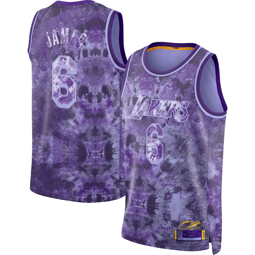 Kdoa LA.Lakers #8 LeBron James Purple Select Series Swingman Stitched Jerseys