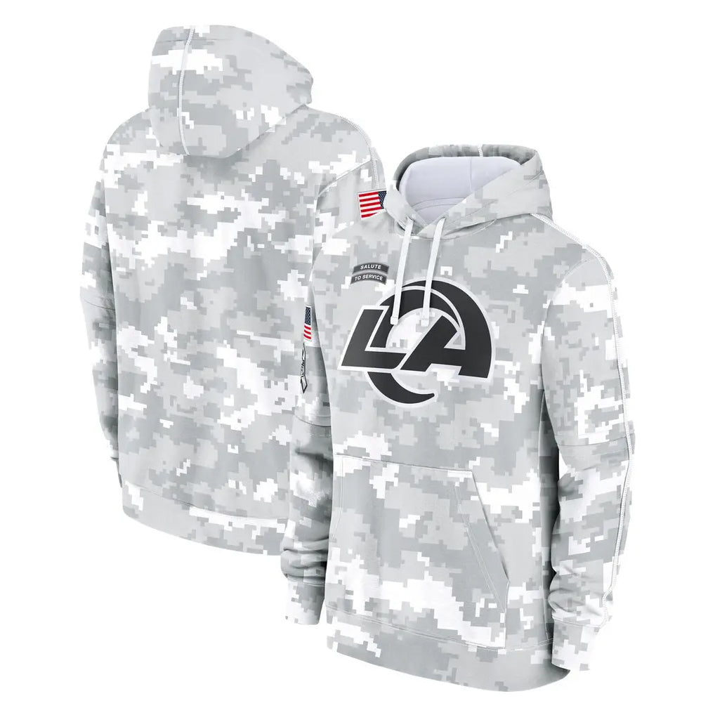 Kdoa LA.Rams Arctic Camo Salute to Service Hoodies Limited Game Blank Player Stitched Jerseys