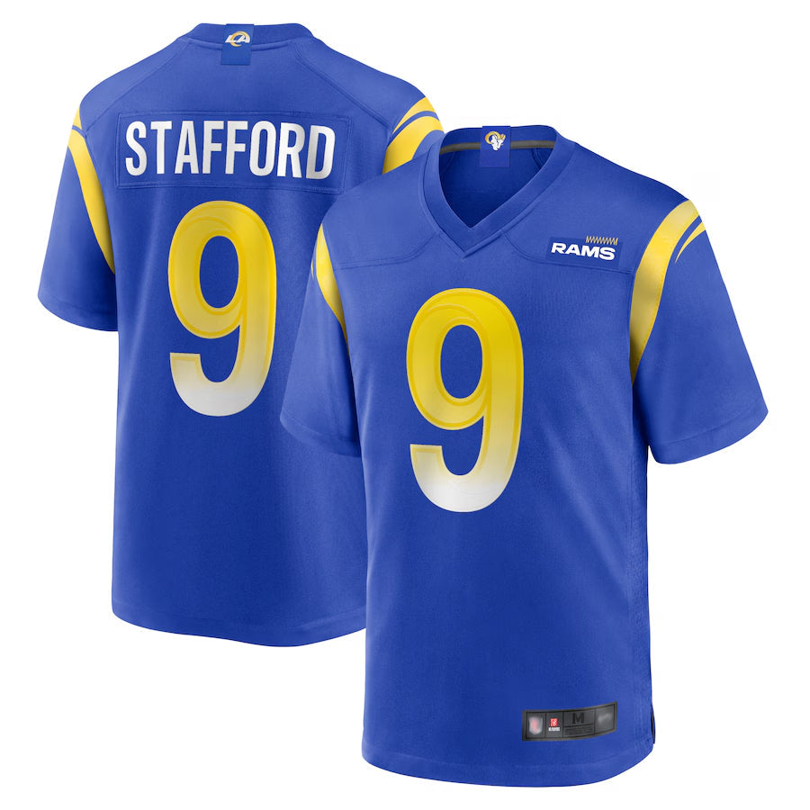 Kdoa LA.Rams Home Game Football Jerseys - Royal - #9 Matthew Stafford Player Stitched Jerseys