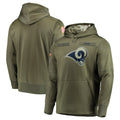 Kdoa LA.Rams Olive Salute to Service Pullover Hoodies Home Game Blank Player Stitched Jerseys