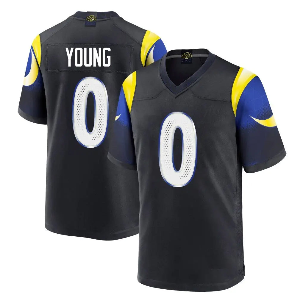 Kdoa LA.Rams #0 Byron Young Player Black Midnight Rivalries Collection Home Game Stitched Jerseys