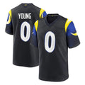 Kdoa LA.Rams #0 Byron Young Player Black Midnight Rivalries Collection Home Game Stitched Jerseys