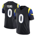 Kdoa LA.Rams #0 Byron Young Player Black Midnight Rivalries Collection Limited Home Game Stitched Jerseys