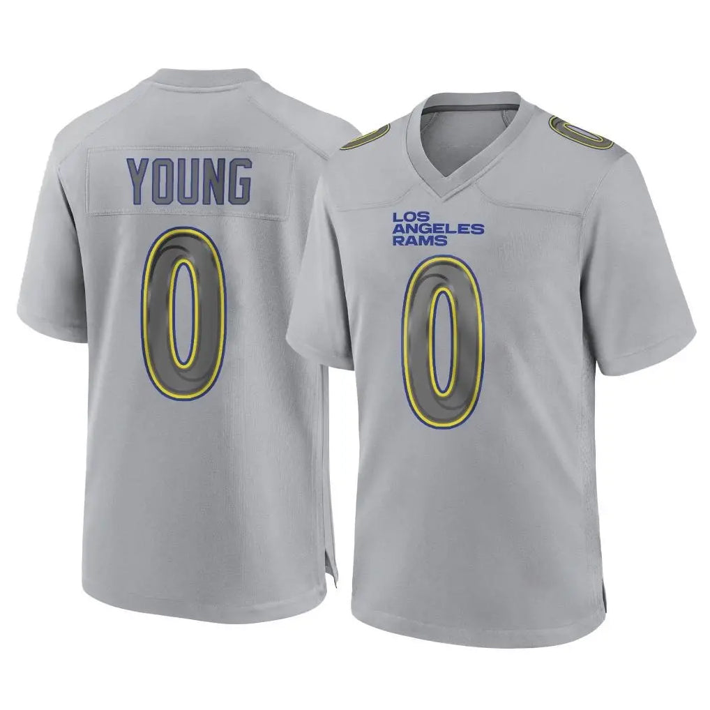 Kdoa LA.Rams #0 Byron Young Player Gray Atmosphere Fashion Home Game Stitched Jerseys