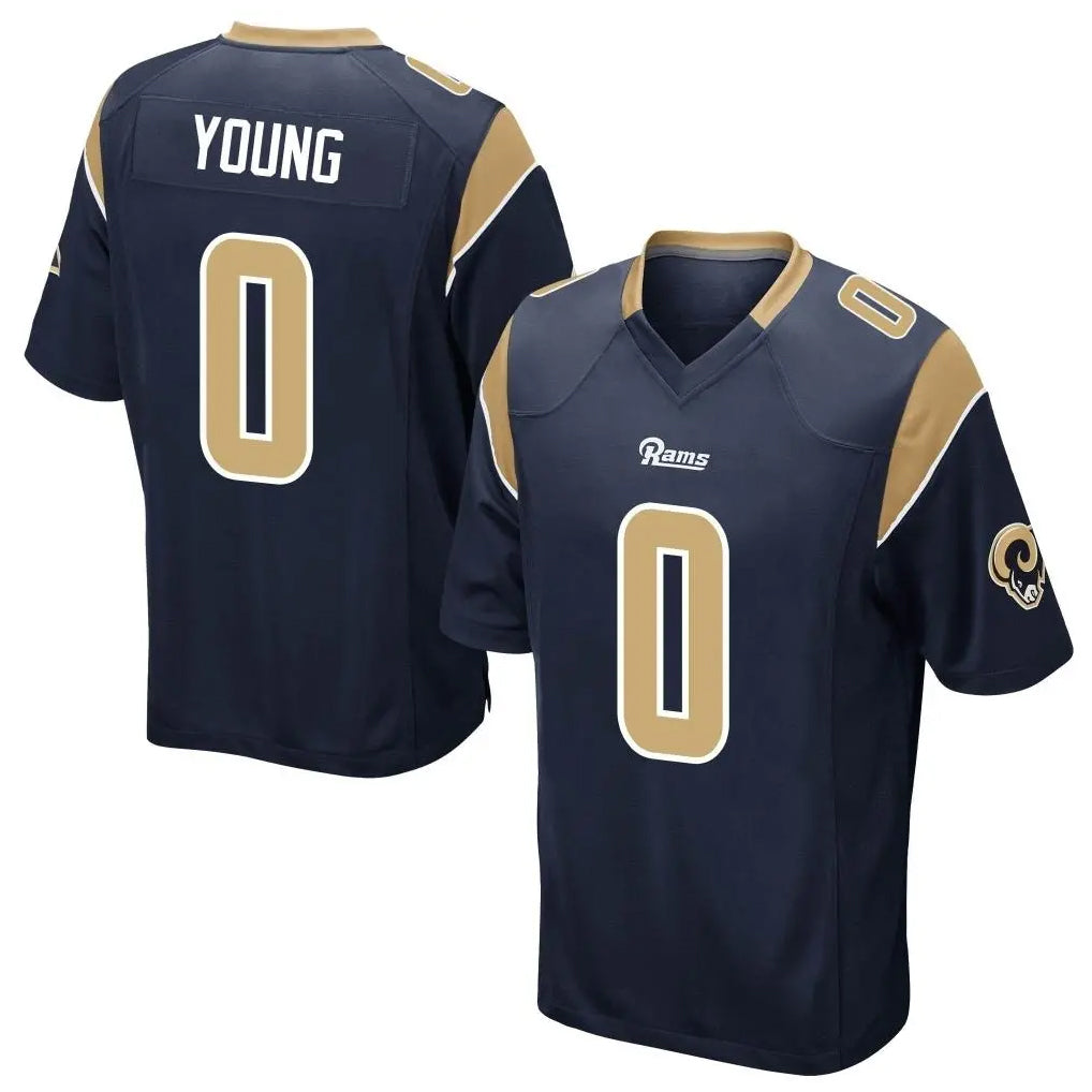 Kdoa LA.Rams #0 Byron Young Player Navy Home Game Stitched Jerseys