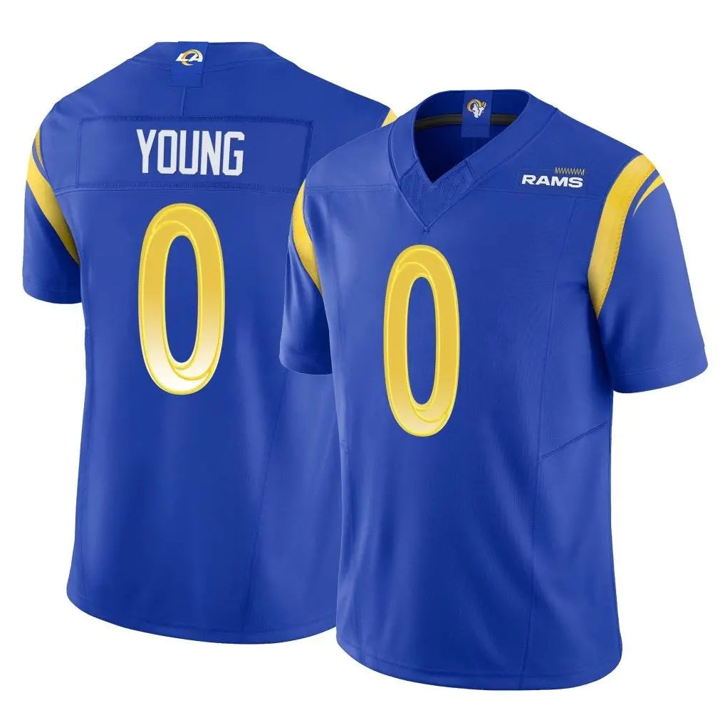 Kdoa LA.Rams #0 Byron Young Player Royal Limited Vapor F.U.S.E. Home Game Stitched Jerseys