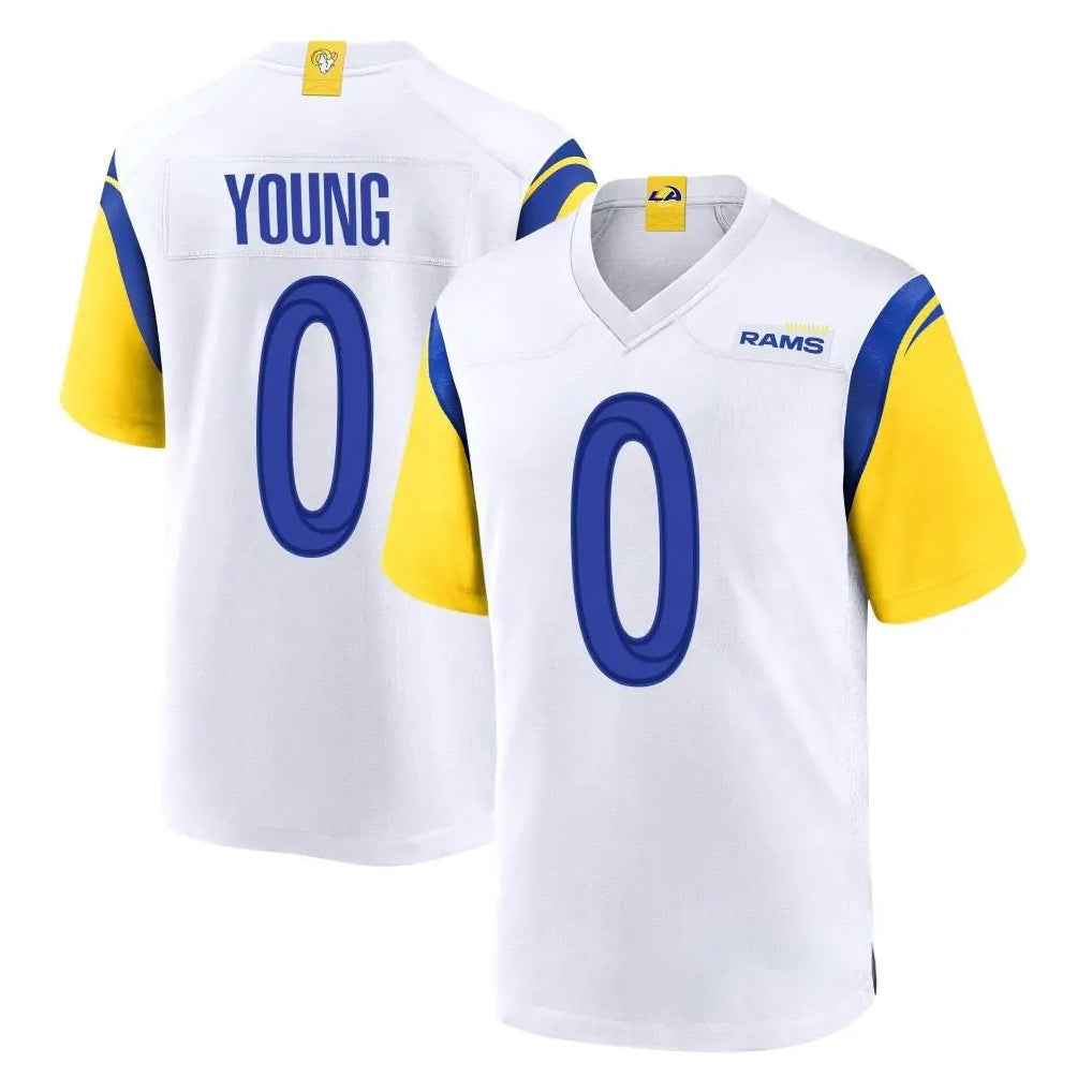 Kdoa LA.Rams #0 Byron Young Player White Home Game Stitched Jerseys